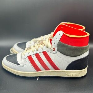 Adidas Men's White and Red Sneakers